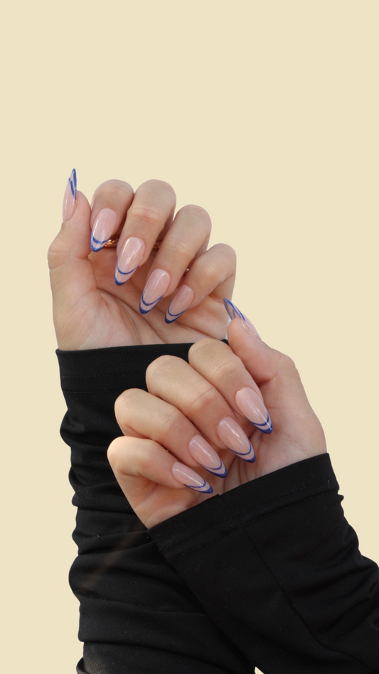 Blue French tip set.