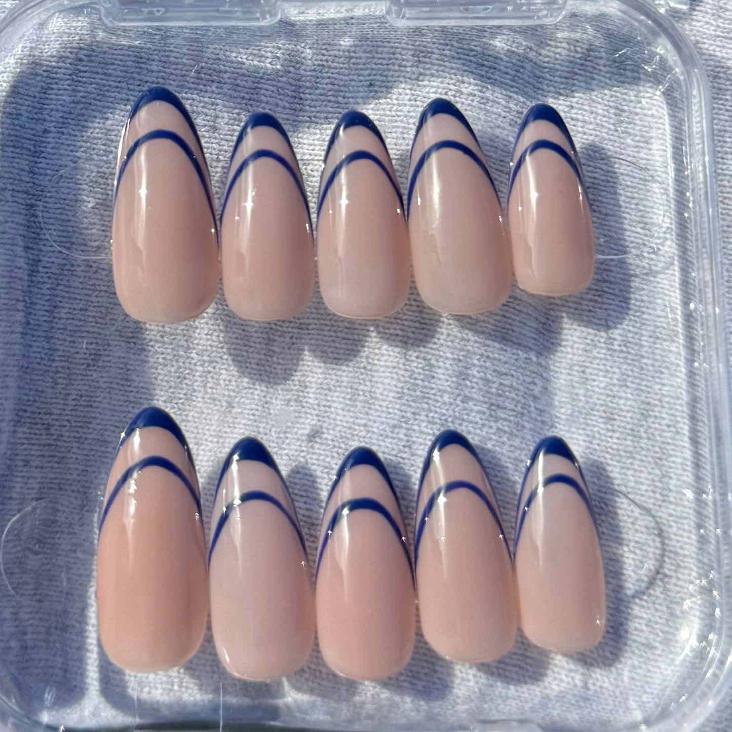 Blue French tip set.